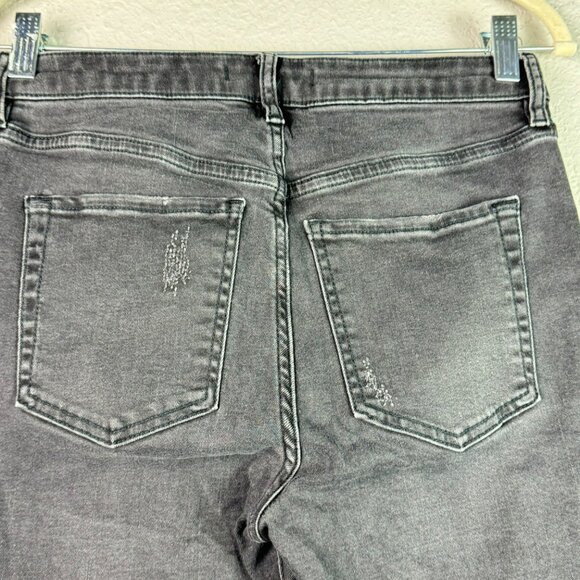 🟣🟣 Free People Womens Distressed Dark Wash Straight Jeans Size 26 - Picture 3 of 10